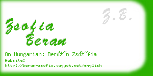 zsofia beran business card